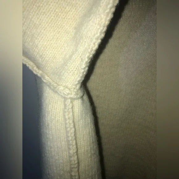 Vintage Hand-knit Cable Knit Floral Embroidery Wool Sweater womens M/L - Picture 14 of 16